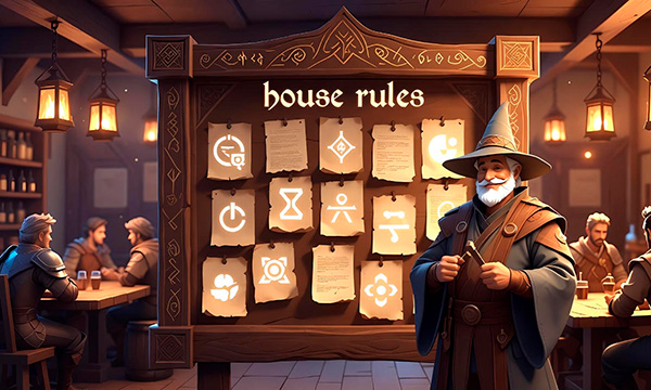 Friendly tavern host sharing the community rules for social web games